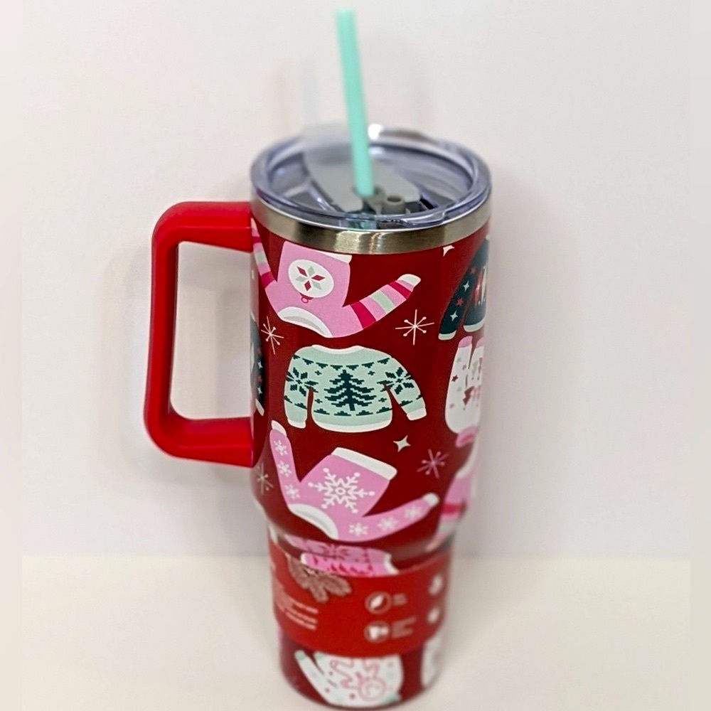 💥SALE💥Christmas Holiday Travel Mug Coffee Beverage Insulated Tumbler 40 ounces